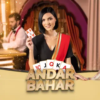 Andar Bahar artwork with a dealer holding an ace above a fan of cards