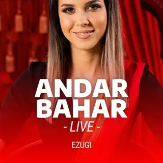 Andar Bahar Live tile with a dealer in a red sari, credited to Ezugi